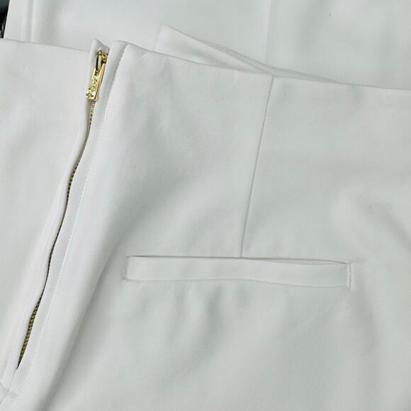 Lilly Pulitzer Ellamarie White Dress Pants 8 Wide-Leg Side-Zip Stretch Trousers - Picture 11 of 14